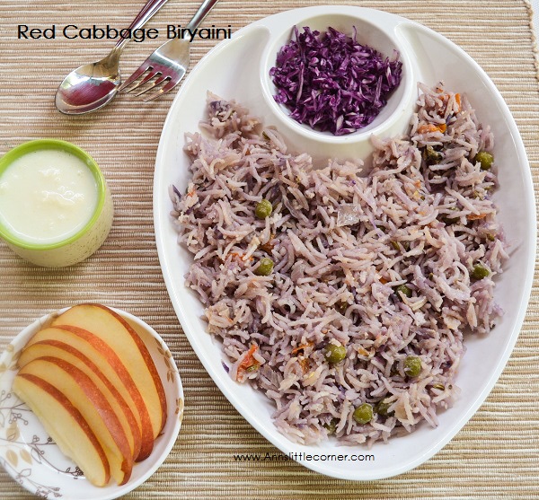 Red Cabbage Biryani / Purple Cabbage Biryani