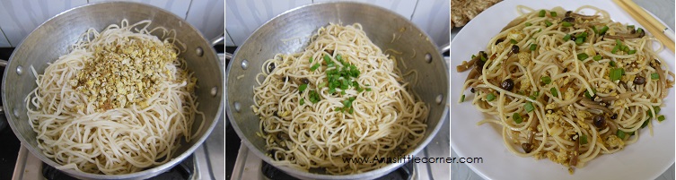 Shimeji Mushroom egg noodles