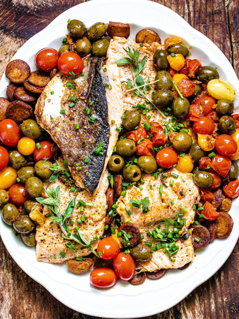 5 Ingredient Salmon and Chorizo