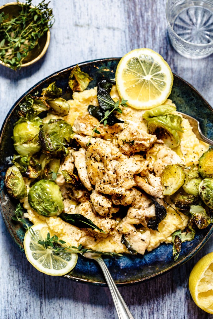 Creamy Sage Butter Chicken and Polenta