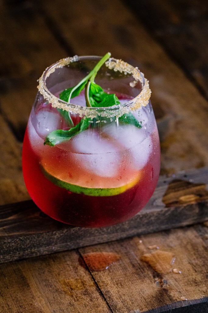 Boozy Cherry Limeade with Mint