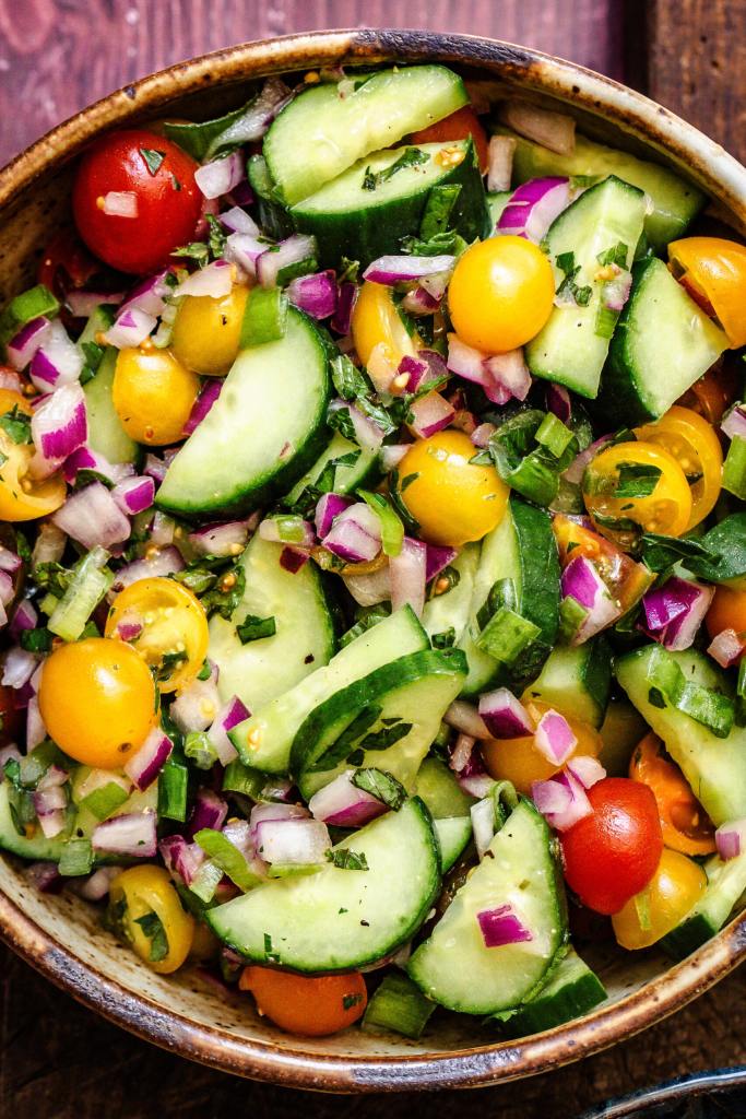 A Beautiful and Easy Persian Shirazi Salad Recipe