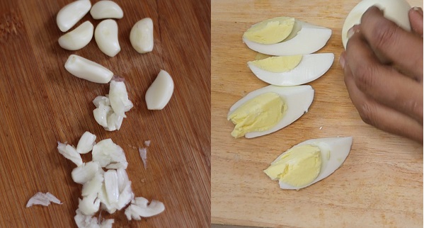 Egg potato stir fry step