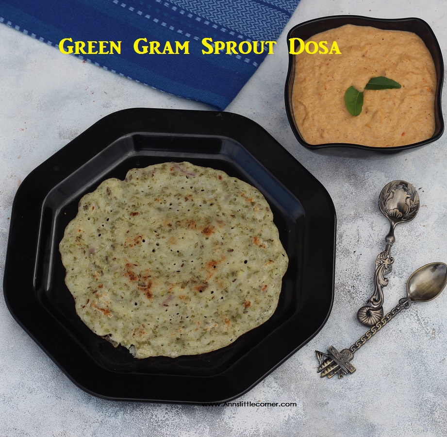 green gram sprouts dosa