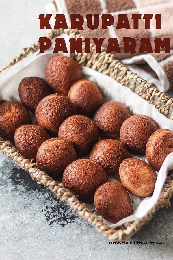 Karupatti Paniyaram / Palm Jaggery Mini Pancakes